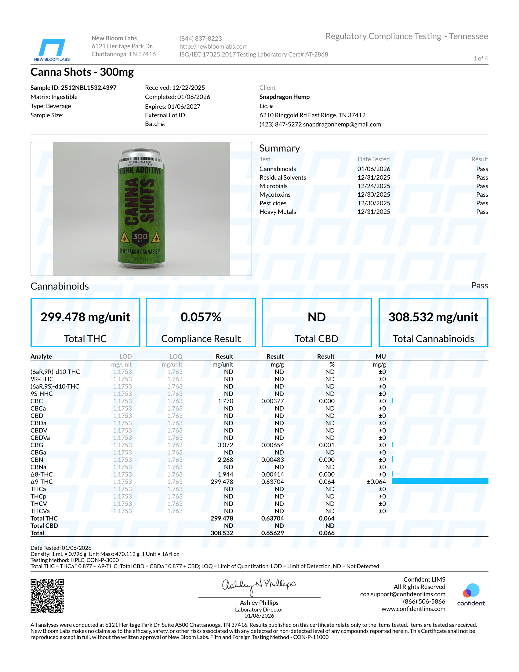 Canna Shots 300mg Delta-9 THC Drink Additive