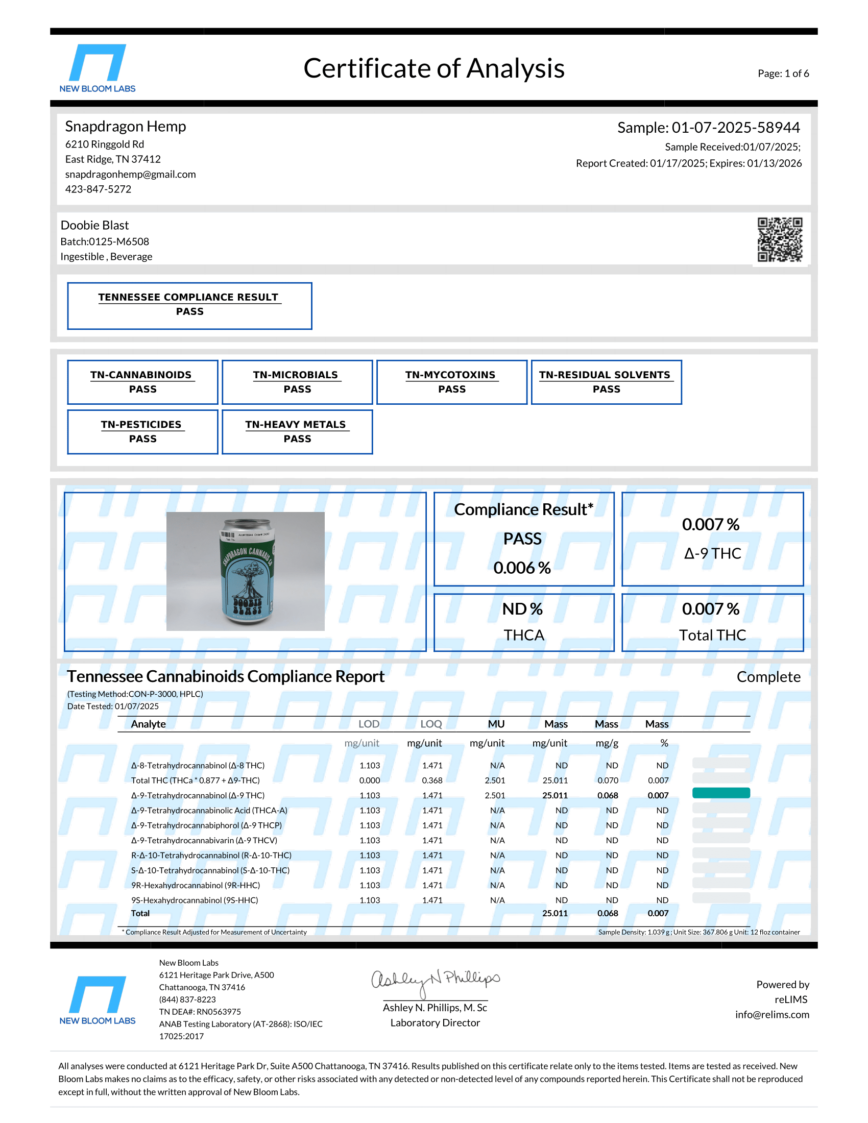 50mg Dam Water